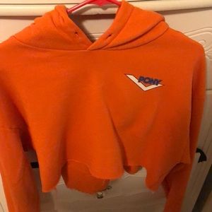 Orange F21 x Pony Cropped Hoodie